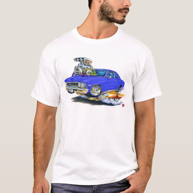 T-shirt Voiture 1966 de bleu de Chevelle (Devant)