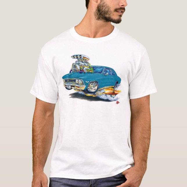 T-shirt Voiture 1966 de Chevelle Teal (Devant)