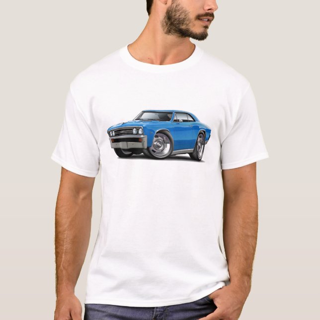 T-shirt Voiture 1967 de bleu de Chevelle (Devant)
