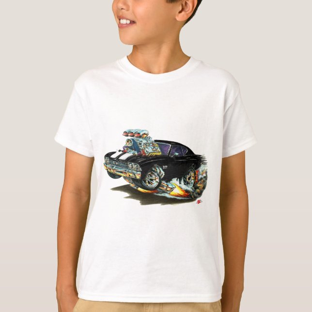 T-shirt Voiture 1968-69 Noir-Blanche de Chevelle (Devant)