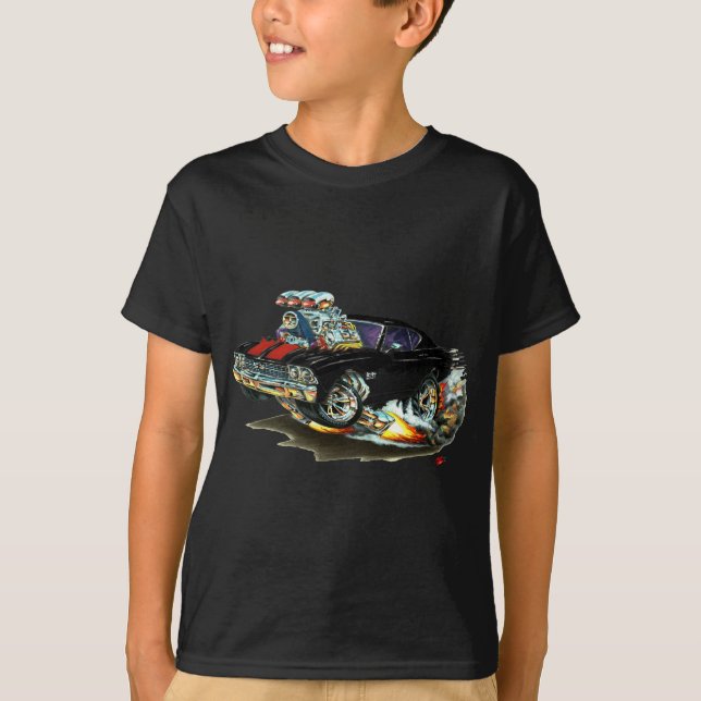 T-shirt Voiture 1968-69 Noir-Rouge de Chevelle (Devant)