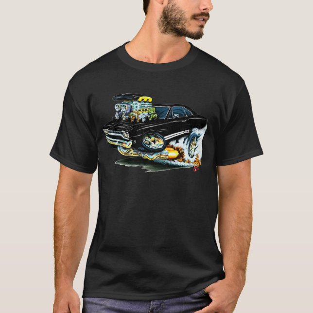T-shirt Voiture 1968-69 noire de Plymouth GTX (Devant)