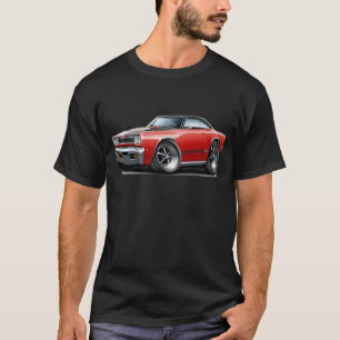 T-shirt Voiture 1968 Rouge-Noire de capot de Plymouth GTX