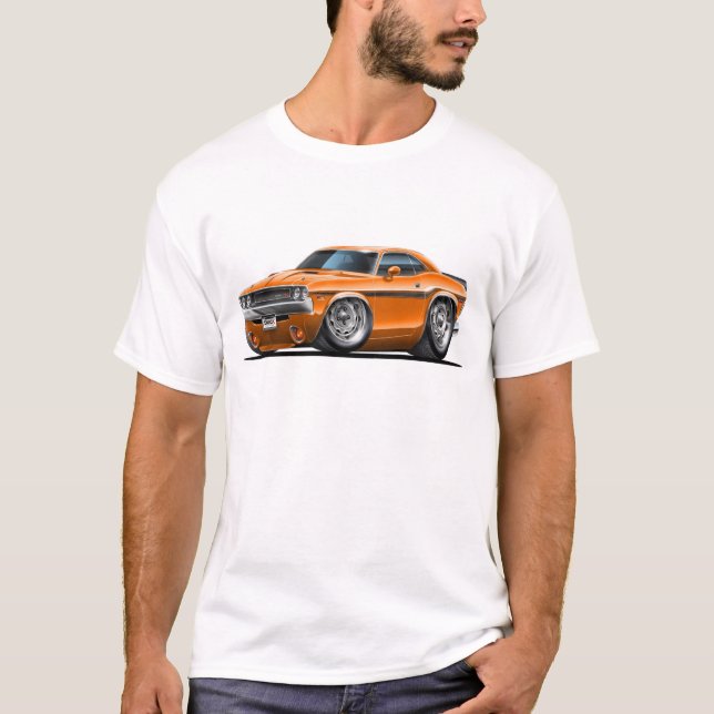 T-shirt Voiture 1970-72 d'orange de challengeur (Devant)