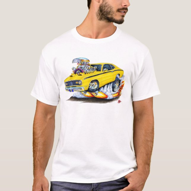 T-shirt Voiture 1970-74 de jaune de chiffon de Plymouth (Devant)