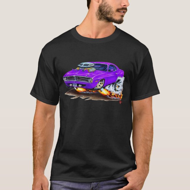 T-shirt Voiture 1970 de pourpre de Cuda (Devant)