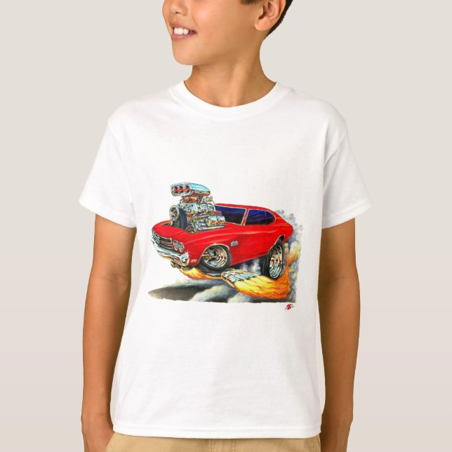 T-shirt Voiture 1970 de rouge de Chevelle (Devant)