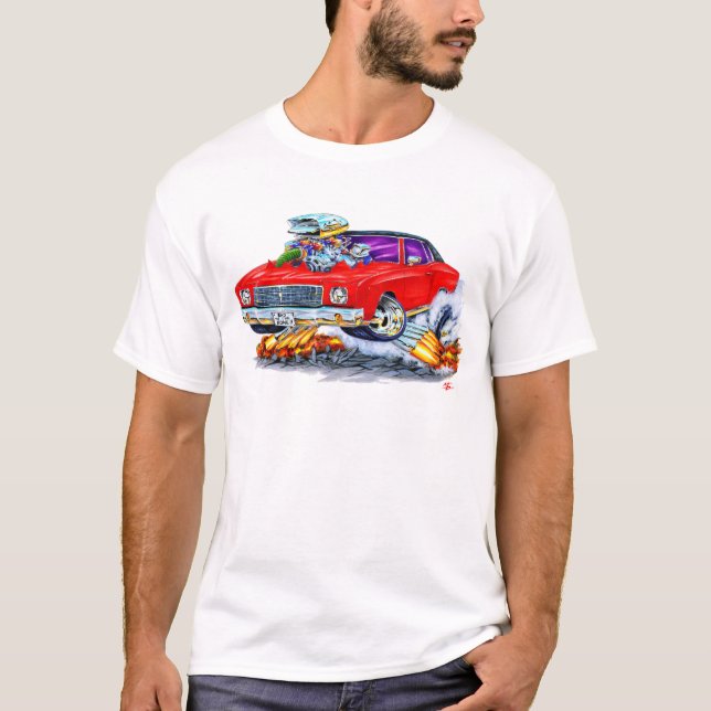 T-shirt Voiture 1970 de rouge de Monte Carlo (Devant)