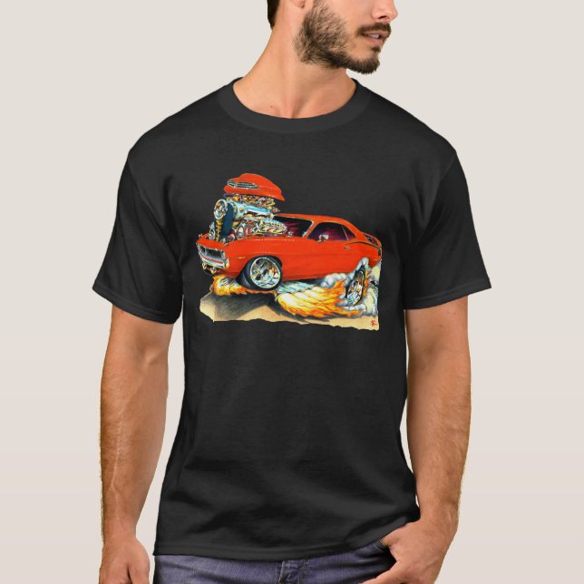 T-shirt Voiture 1970 de rouge de Plymouth Cuda (Devant)