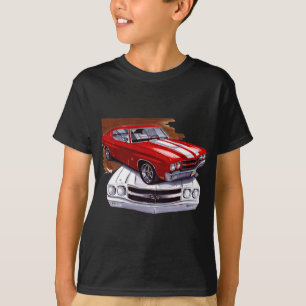 T-shirt Voiture 1970 Rouge-Blanche de Chevelle