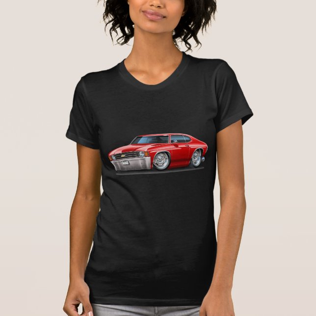 T-shirt Voiture 1971-72 de rouge de Chevelle (Devant)