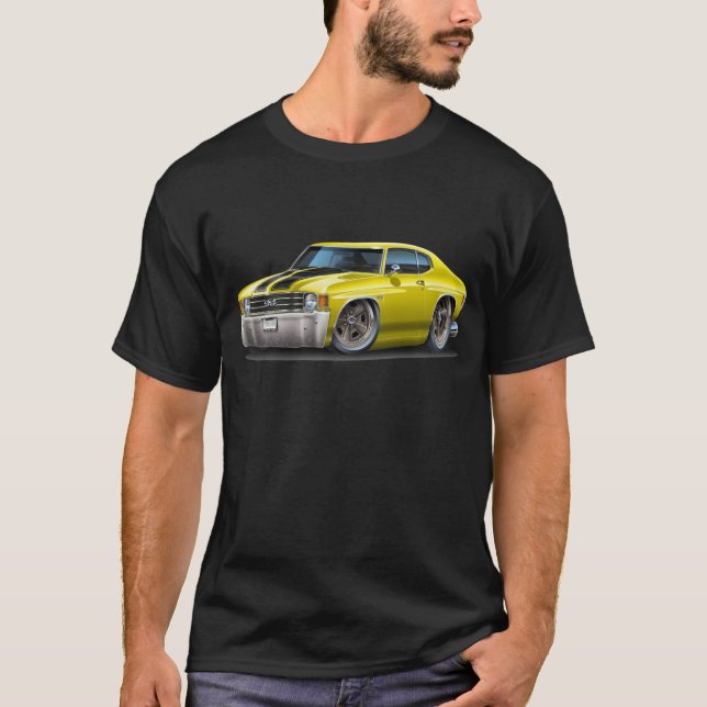 T-shirt Voiture 1971-72 Jaune-Noire de Chevelle (Devant)