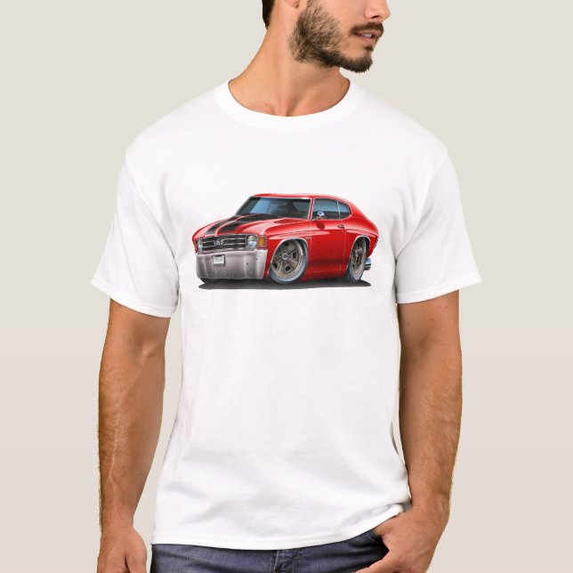 T-shirt Voiture 1971-72 Rouge-Noire de Chevelle (Devant)