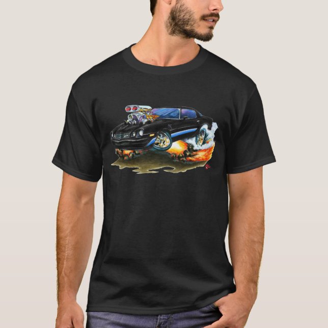 T-shirt Voiture 1979-81 Noir-Bleue de Camaro Z28 (Devant)