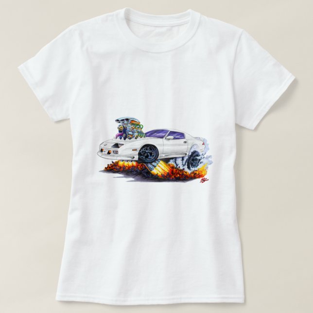 T-shirt Voiture 1982-92 de blanc de Camaro (Design devant)