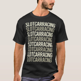 T-shirt Voiture à fente en texte blanc Racing Slotcar