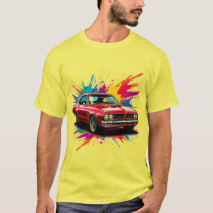 T-shirt Voiture ancienne avec éclaboussures de peinture co