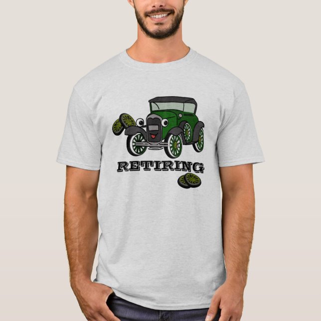 T-shirt Voiture antique à la retraite (Devant)