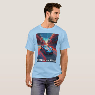 T-shirt Voiture avec effets rouge et bleu
