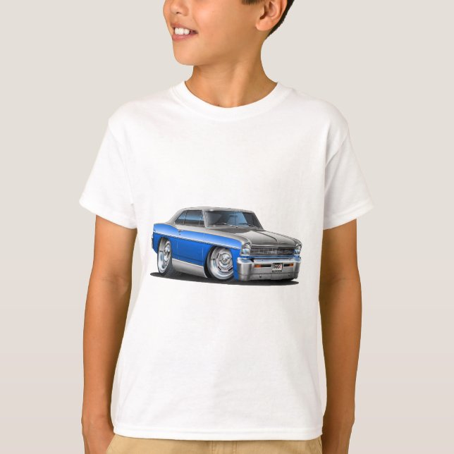 T-shirt Voiture Bleu-Grise de nova de Chevy (Devant)
