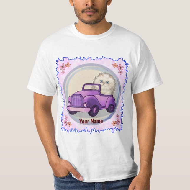 T-shirt voiture chat Himalayan (Devant)