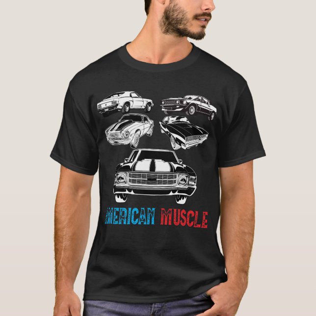 T-shirt Voiture classique American Muscle Cars amoureux T- (Devant)