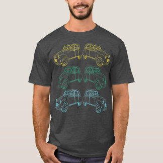 T-shirt Voiture Classique Français Voiture 2CV Retro Vinta