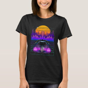 T-shirt Voiture Cyberpunk Vaporwave Esthétique Outrun Rétr