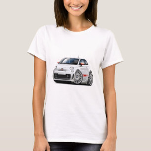 T-shirt Voiture de blanc de Fiat 500 Abarth