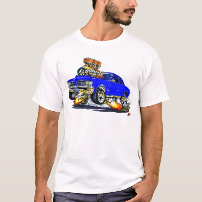 T-shirt Voiture de bleu de 1964 GTO (Devant)