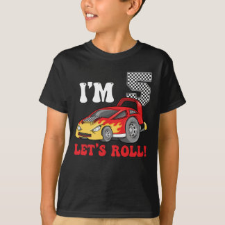 T-shirt Voiture de course 5 ans Anniversaire Chemise 5e An