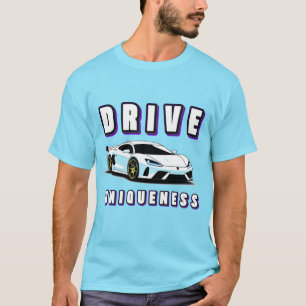 T-shirt Voiture de course blanche néon accent art de vites