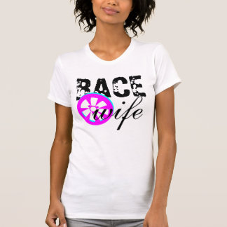 T-shirt Voiture de course de jante de femme de course néon
