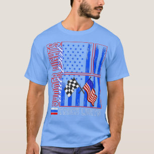 T-shirt Voiture de course Été Nuit Dirt Track Lights États