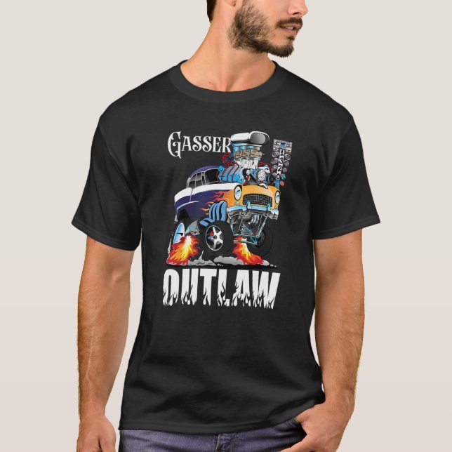 T-shirt Voiture de course Gasser Outlaw Classe de traîneau (Devant)