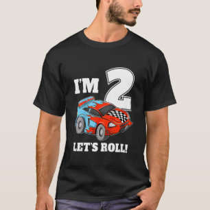 T-shirt Voiture de course pour enfants 2e anniversaire gar
