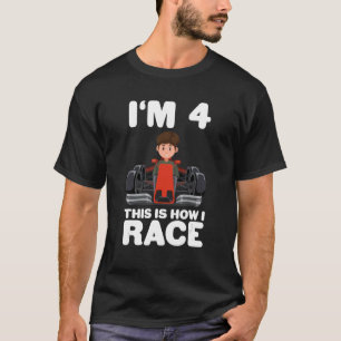 T-shirt Voiture de course pour enfants 4e anniversaire 4 F