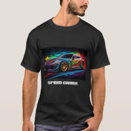 T-shirt Voiture de course sur fond de graffiti pour gamer