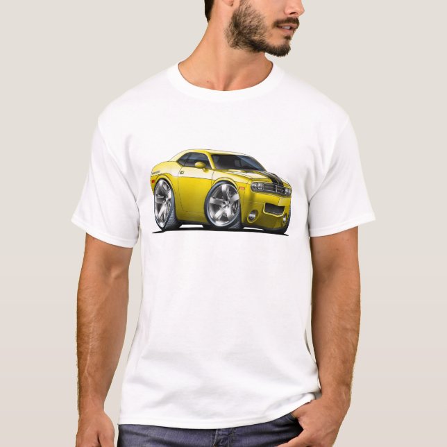 T-shirt Voiture de jaune de challengeur de Dodge (Devant)