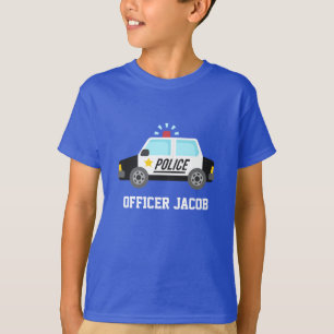 T-shirt Voiture de police classique avec sirène pour enfan