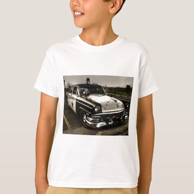 T-shirt Voiture de police vintage (Devant)
