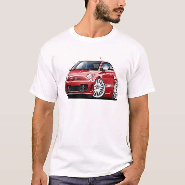T-shirt Voiture de rouge de Fiat 500 Abarth (Devant)