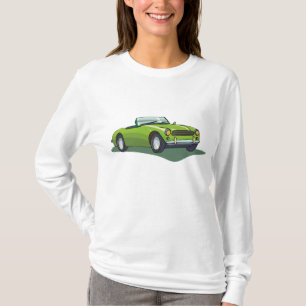 T-shirt Voiture de sport décapotable vert citron rétro