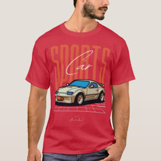 T-shirt Voiture de sport rétro sur une grille néon garçon