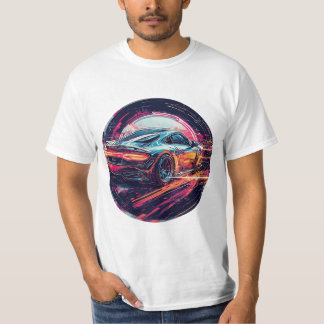 T-shirt Voiture de sport rouge dans le tunnel artistique s
