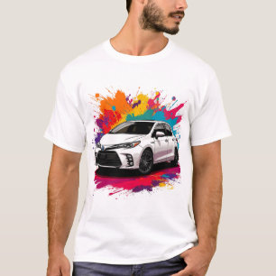 T-shirt Voiture de sport vibrante avec éclaboussure de cou