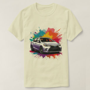 T-shirt Voiture de sport vibrante avec éclaboussure de cou