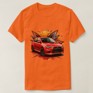 T-shirt Voiture de sport vibrante avec éclaboussure de cou