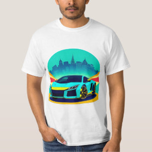 T-shirt Voiture de sport vibrante dans le style pop art ré