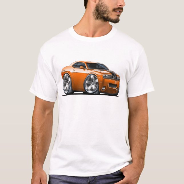T-shirt Voiture d'orange de challengeur de Dodge (Devant)